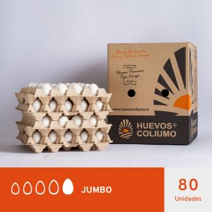 HUEVOS JUMBO BLANCO </br>80 UNIDADES
